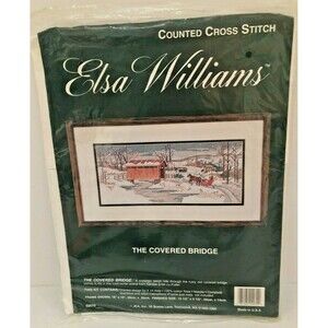 Elsa Williams Counted Cross Stitch Kit The Covered Bridge Horse Sleigh  02070